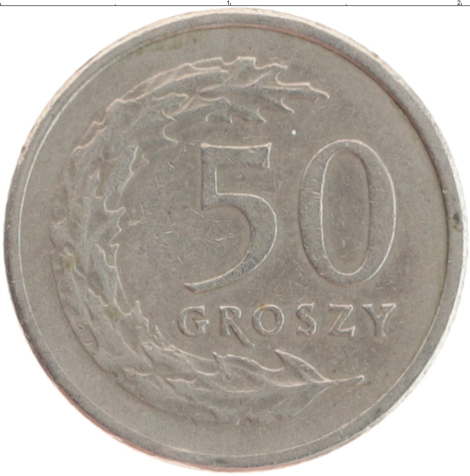 Монета 50 грош Польши 1991 года Медно-никель