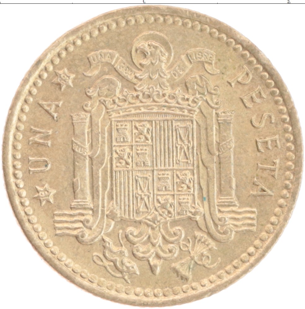 Монета песета Испании 1966 года Латунь Франциско Франнко