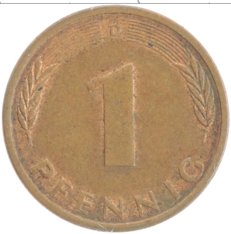 Монета пфенниг ФРГ 1972 года Бронза