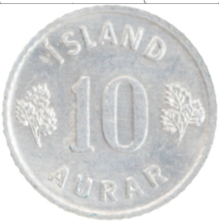 Монета 10 аурар Исландии 1973 года Алюминий