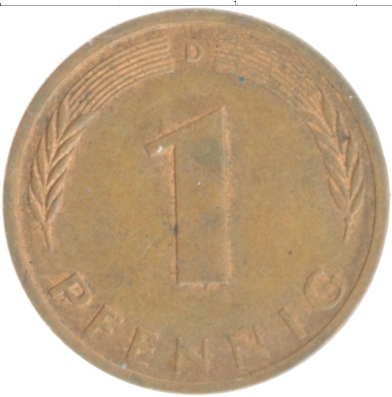 Монета пфенниг ФРГ 1974 года Бронза D