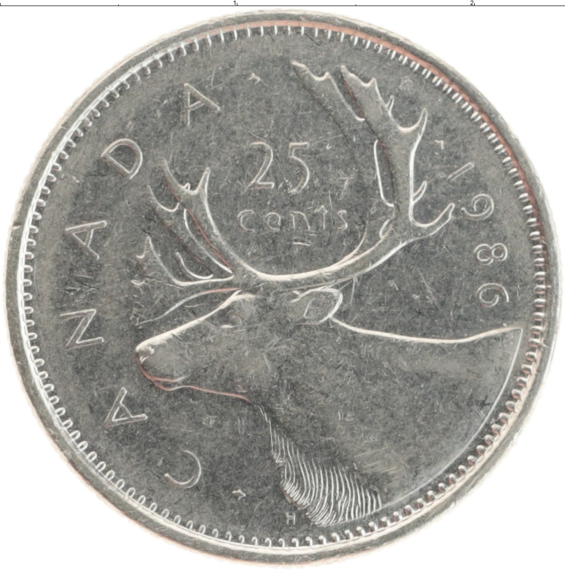 Монета 25 центов Канады 1986 года Медно-никель