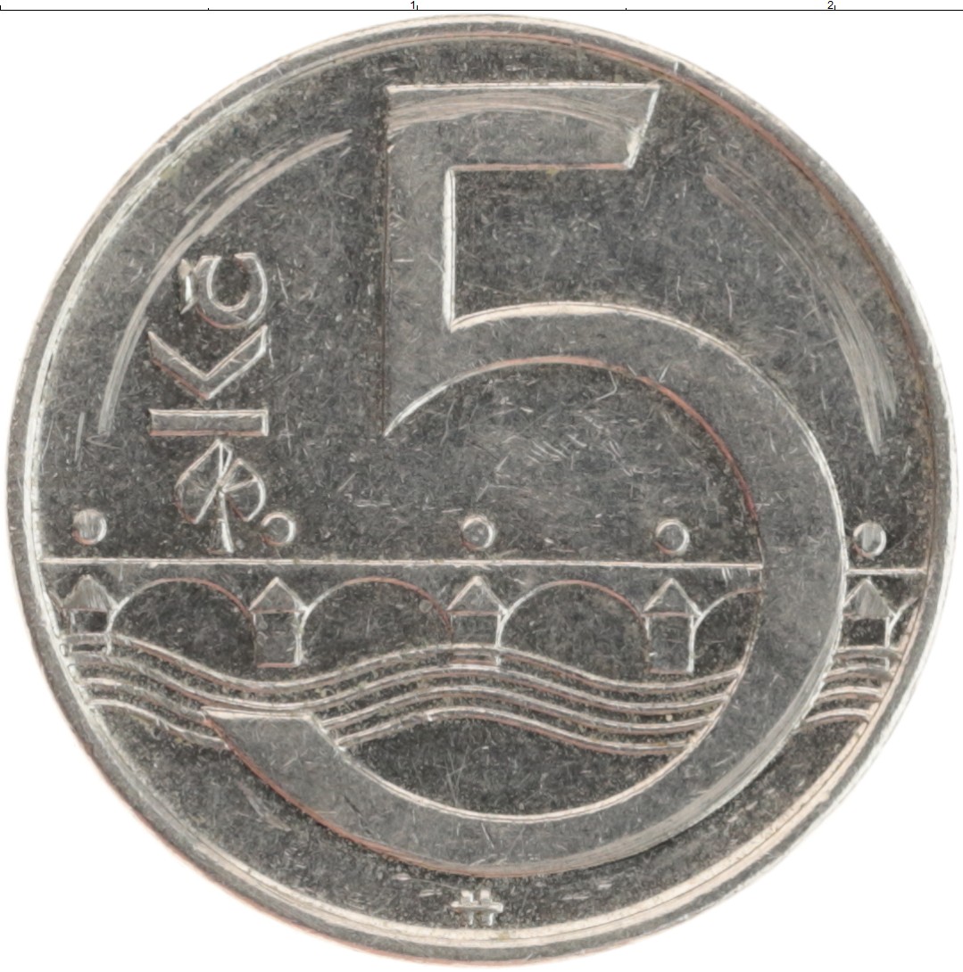 Монета 5 крон Чехии 2006 года Медно-никель