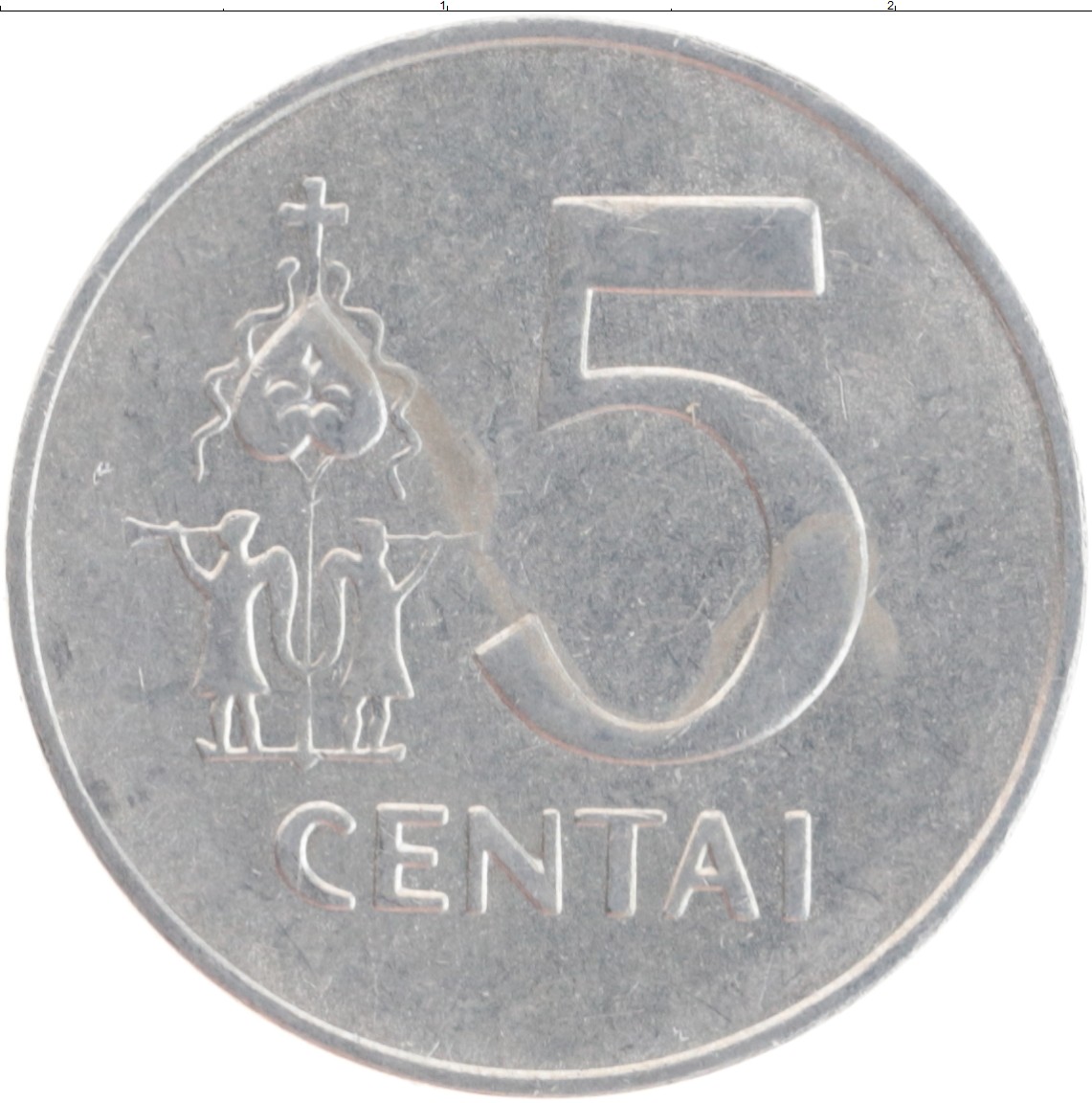 Монета 5 центов Литвы 1991 года Алюминий
