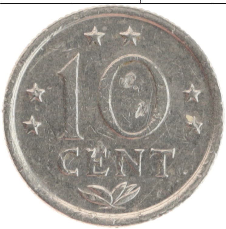 Монета 10 центов Антильских островов 1971 года Медно-никель
