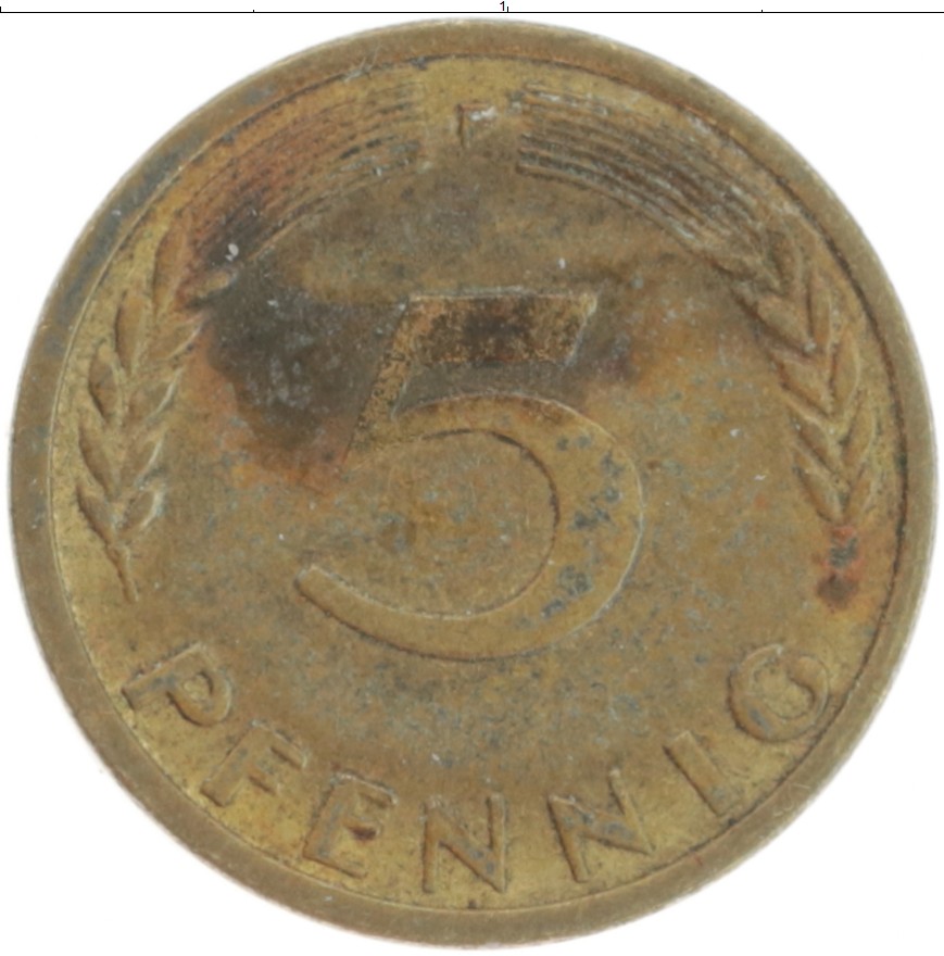 Монета 5 пфеннигов ФРГ 1950 года Латунь F