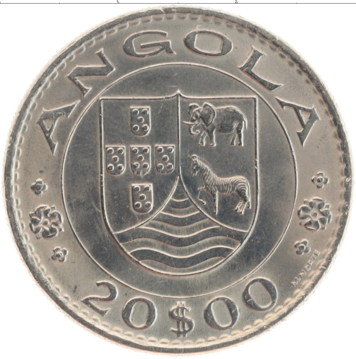 Монета 20 эскудо Анголы 1971 года Медно-никель