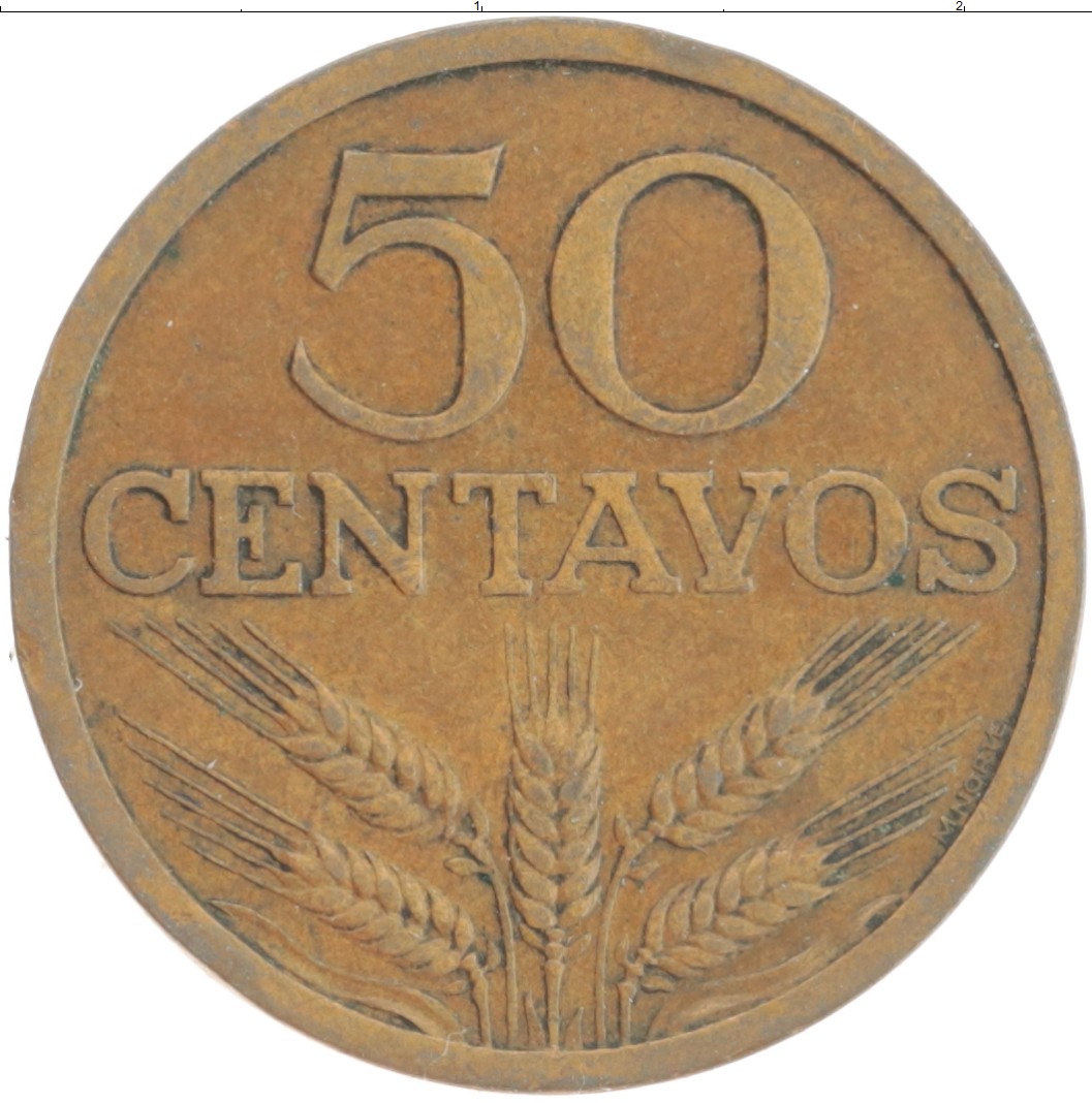 Монета 50 сентаво Португалии 1971 года Бронза