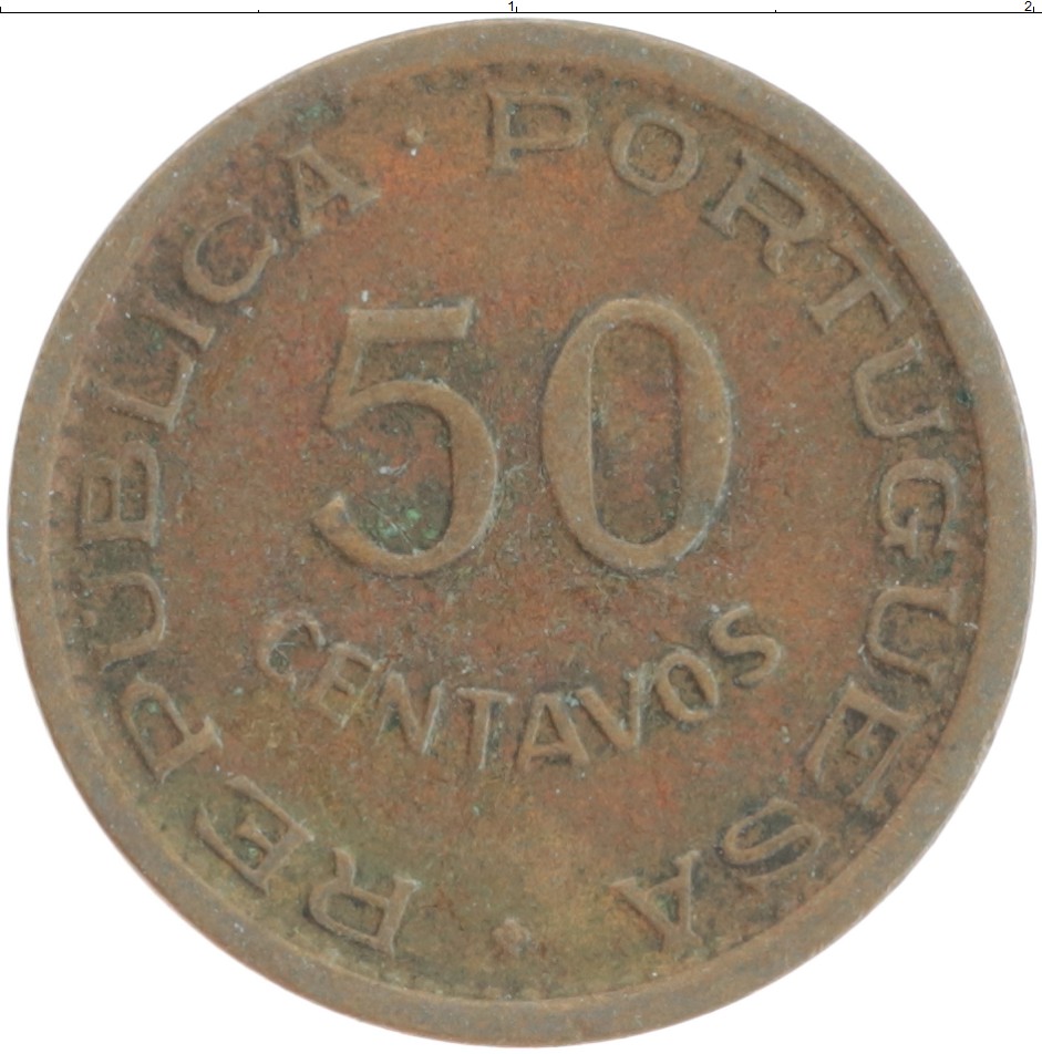 Монета 50 сентаво Гвинеи 1952 года Бронза Колония Португалии