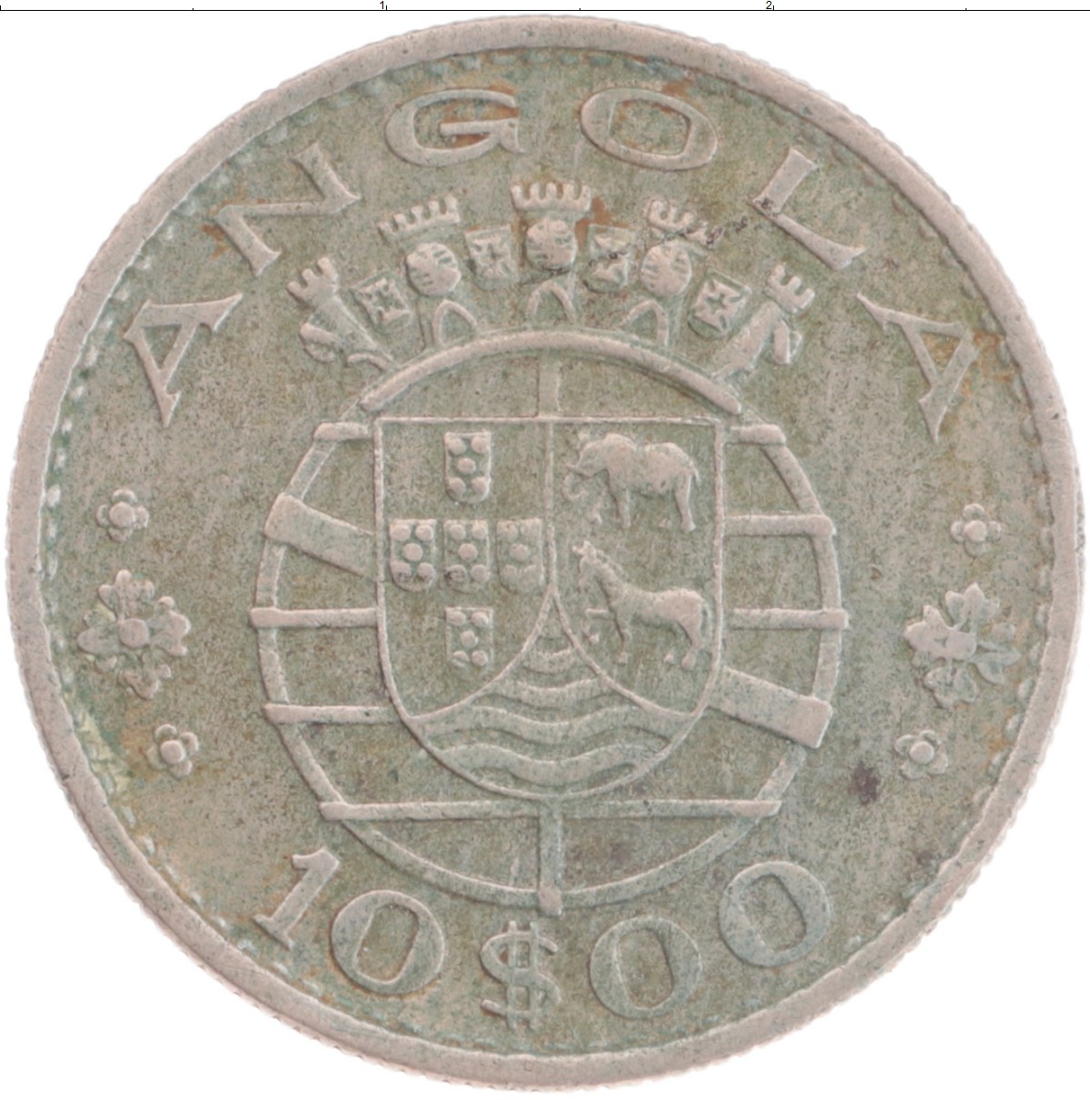 Монета 10 эскудо Анголы 1969 года Медно-никель