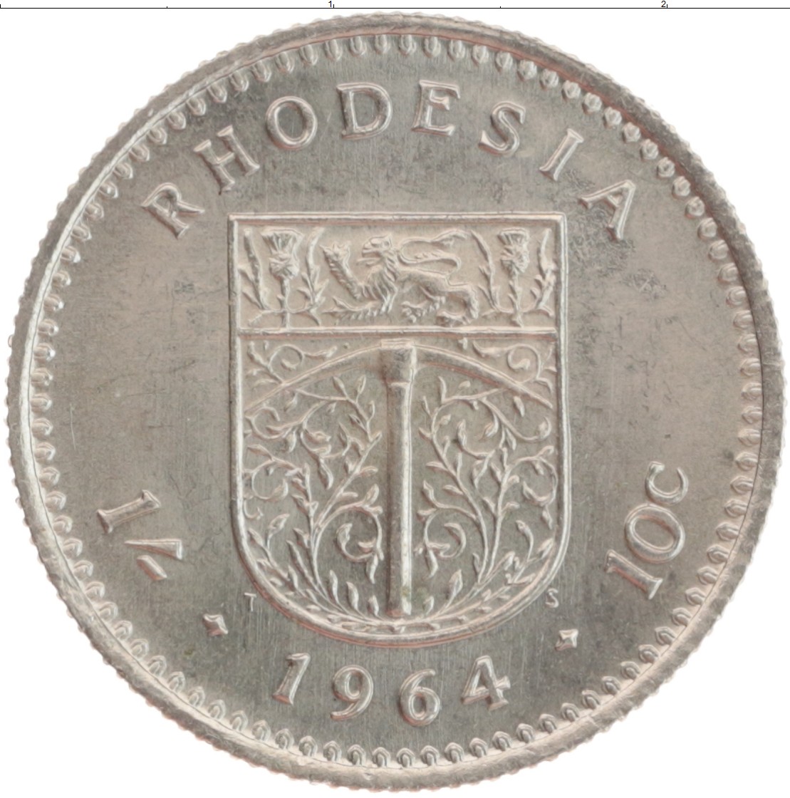 Монета 10 центов Родезии 1964 года Медно-никель