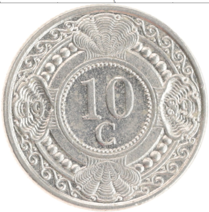 Монета 10 центов Антильских островов 1989 года Медно-никель