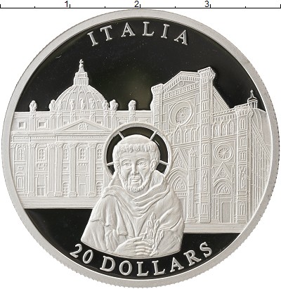 

Монеты Клуб Нумизмат, Монета Либерия 20 долларов 2001 Святой Рим Серебро Proof-