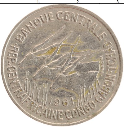 

Монеты Клуб Нумизмат, Монета Центральная Африка 50 франков 1961 Медно-никель XF