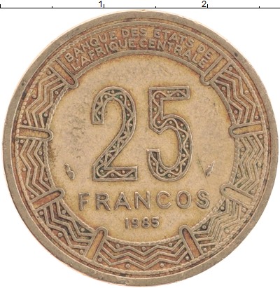 

Монеты Клуб Нумизмат, Монета Экваториальные Африканские территории 25 франков 1985 Латунь XF