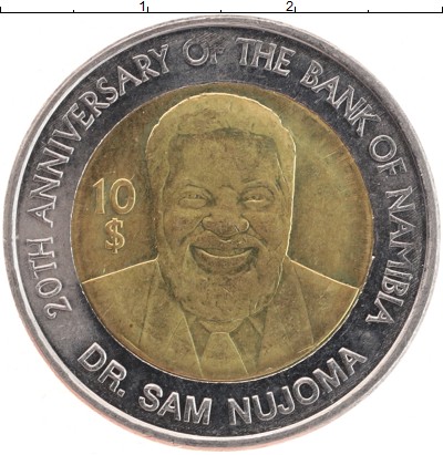 

Монеты Клуб Нумизмат, Монета Намибия 10 долларов 2010 20 лет независимости Биметалл UNC-