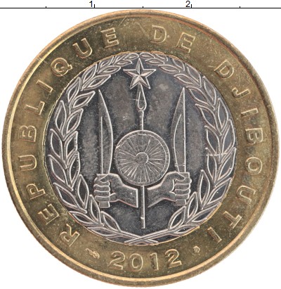 

Монеты Клуб Нумизмат, Монета Джибути 250 франков 2012 Биметалл UNC-