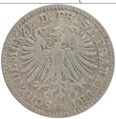 

Монеты Клуб Нумизмат, Монета Франкфурт 1 крейцер 1860 Герб Серебро XF