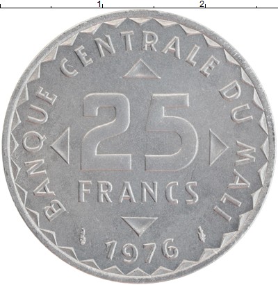 

Мелочь Клуб Нумизмат, Монета Мали 25 франков 1976 ФАО Алюминий UNC