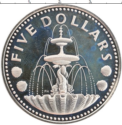 

Монеты Клуб Нумизмат, Монета Барбадос 5 долларов 1974 Серебро Proof-