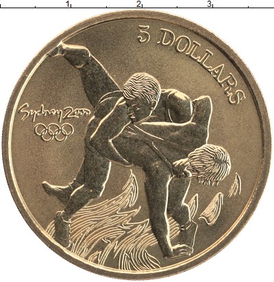 

Монеты Клуб Нумизмат, Монета Австралия 5 долларов 2000 Олимпиада в Сиднее Латунь UNC-