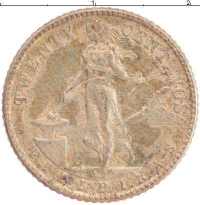 

Монеты Клуб Нумизмат, Монета Филиппины 20 сентаво 1944 Серебро XF