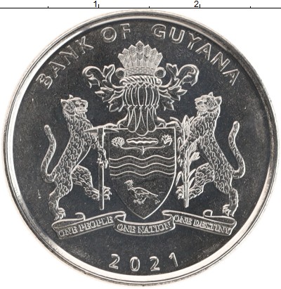 

Мелочь Клуб Нумизмат, Монета Гайана 100 долларов 2021 Цветная Медно-никель UNC