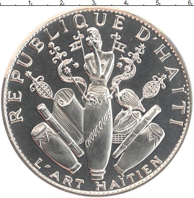 

Монеты Клуб Нумизмат, Монета Гаити 25 гурдес 1967 10 лет революции Серебро Proof