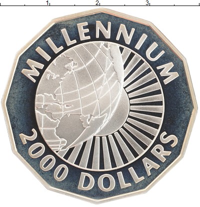 

Монеты Клуб Нумизмат, Монета Гайана 2000 долларов 1999 Милленниум Серебро Proof-