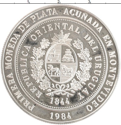 

Монеты Клуб Нумизмат, Монета Уругвай 2000 песо 1984 25-я Ассамблея губернаторов Серебро...