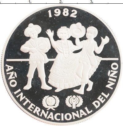 

Монеты Клуб Нумизмат, Монета Панама 10 бальбоа 1982 Международный год детей Серебро Proof-