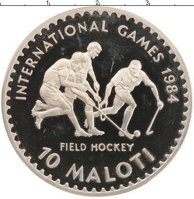 

Монеты Клуб Нумизмат, Монета Лесото 10 малоти 1984 Международные игры Медно-никель Proof-