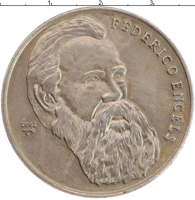 Монета Куба 1 песо 2002 Фридрих Энгельс Медно-никель XF