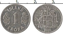 монета - исландия 1 крона - подробная информация фото 1