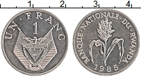 монета - руанда 1 франк - подробная информация фото 1