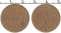 монета - 1894 – 1917 николай ii 5 пенни - подробная информация фото 1