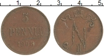 монета - 1894 – 1917 николай ii 5 пенни - подробная информация фото 1