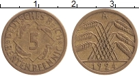 монета - веймарская республика 5 пфеннигов - подробная информация фото 1