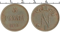 монета - 1894 – 1917 николай ii 5 пенни - подробная информация фото 1