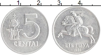 монета - литва 5 центов - подробная информация фото 1