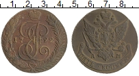 монета - 1762 – 1796 екатерина ii 5 копеек - подробная информация фото 1