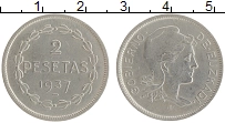 монета - испания 2 песеты - подробная информация фото 1