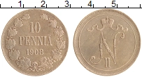 монета - 1894 – 1917 николай ii 10 пенни - подробная информация фото 1