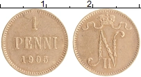 монета - 1894 – 1917 николай ii 1 пенни - подробная информация фото 1