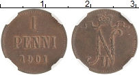монета - 1894 – 1917 николай ii 1 пенни - подробная информация фото 1