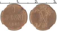 монета - 1894 – 1917 николай ii 1 пенни - подробная информация фото 1