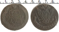 монета - 1762 – 1796 екатерина ii 5 копеек - подробная информация фото 1