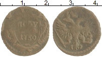 монета - 1741 – 1761 елизавета петровна 1 полушка - подробная информация фото 1