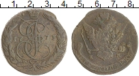 монета - 1762 – 1796 екатерина ii 5 копеек - подробная информация фото 1