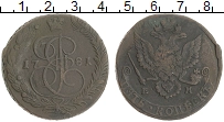 монета - 1762 – 1796 екатерина ii 5 копеек - подробная информация фото 1